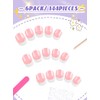 EBANKU 156 uñas postizas francesas para niñas, cobertura completa.