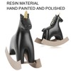 Rocking Horse Statue Black Small 13.5x4.5x14.5cm/5.3x1.8x5.7 Decorative Horse Sculpture Crafts