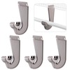 Wonderjune 4 Pcs Closet Rod Hooks Plastic Snap-in Support Brackets