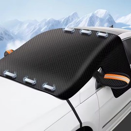 Magnetic Windshield Snow Cover for Cars – Oxford Fabric Frost Shield for Outdoor Winter Parking and Easier Morning Cleanup