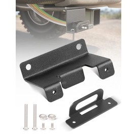 Oyviny Vehicle-Side 4 Way Flat Trailer Wiring Harness Mounting Bracket, Rust-Proof Trailer Plug Bracket for Standard 4-Pin Flat Connectors, Black Oxide Finish