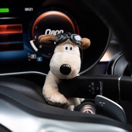 HEHW Wiper Turn Signal Lever Shift Knob Decorative Plush Cute Dog Column Shift Decoration Pendant Accompany Car Doll Car Interior Accessories (Gromit, Glasses)