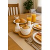 Ceramic Condiment Set with Bamboo Base – Salt and Pepper