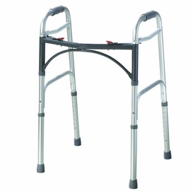Drive Folding 2-Button Walker, Adult, No Wheels, 1 Each