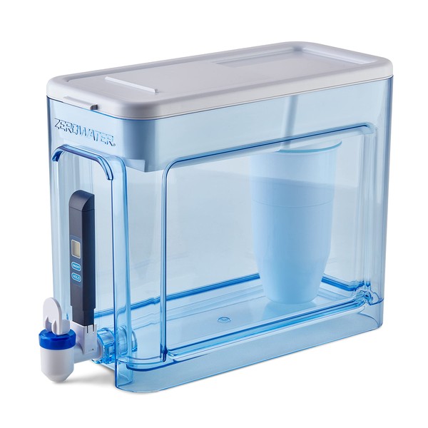 ZeroWater 32 Cup Ready-Read 5-Stage Water Filter Dispenser, NSF Certified to Reduce Lead and PFOA/PFOS, Instant TDS Read Out