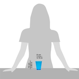 omada Design 6 Water Glasses 270 ml, Stackable, Shatterproof, Reusable, Plastic for Outdoor Use, Samba Line