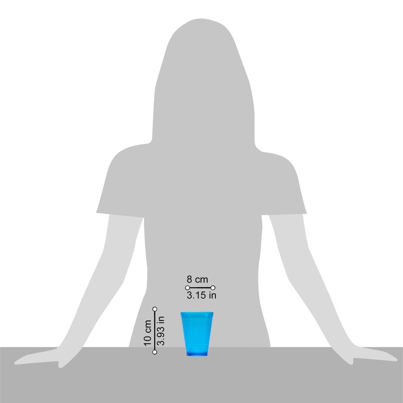 omada Design 6 Water Glasses 270 ml, Stackable, Shatterproof, Reusable,