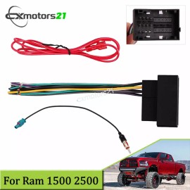 RED WOLF Car Stereo Radio Wire Harness Antenna Adapter For Dodge RAM 1500 2500 2013-2019