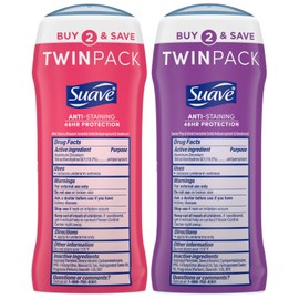 Suave Suave Deodorant Antiperspirant for Women, Variety Pack C Sweet Pea & Violet + Wild Cherry Blossom, 48H Protection, Anti-Staining, 2.6 Oz Ea (4 Piece Set)