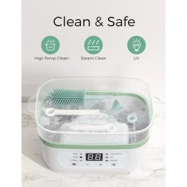 Momcozy Bottle Brush Set -Baby Bottle Cleaner Kit with Silicone Brush,Drying Rack 7 in 1