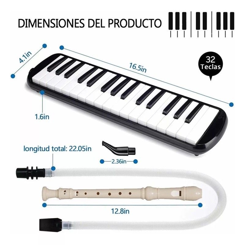 Quick Life Buy Melódica 32 Teclas Kit Escolar Con Bolsa