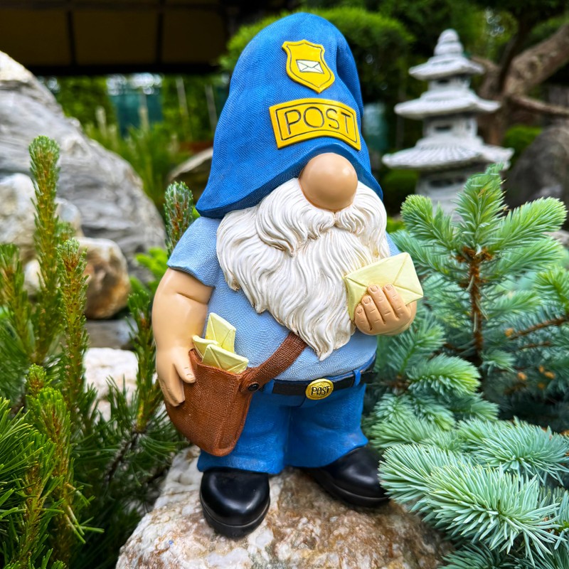Mood Lab Garden Gnome - Funny Postman Gnome Figurine -