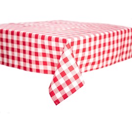 texpot Country House Tablecloths 90 x 260 cm Red / White Checked 20 mm 100% Cotton