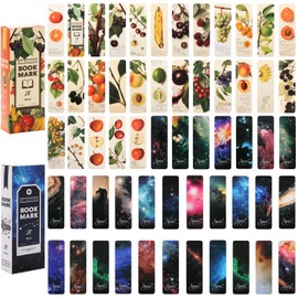 YOVOY 58 Bookmarks, Stylish, Cute, Energetic, Paper, Cute, Beautiful, Bookmark Fruit, Starry Sky