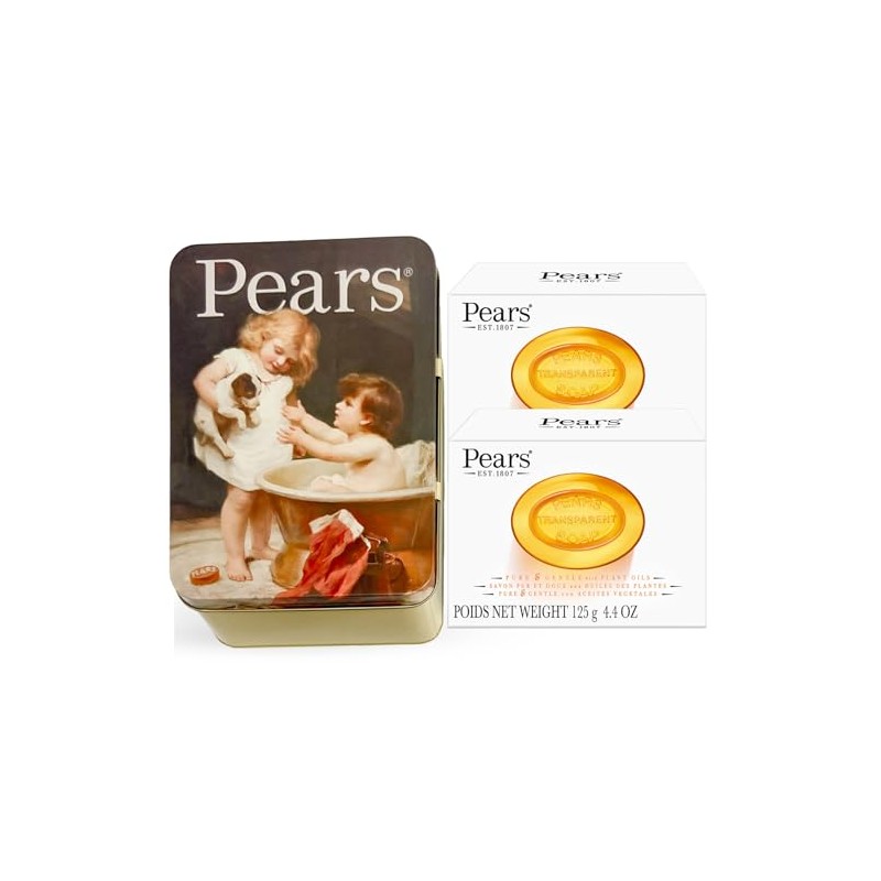 Pears Set De Regalo De Jabón, Lata Vintage Con 2