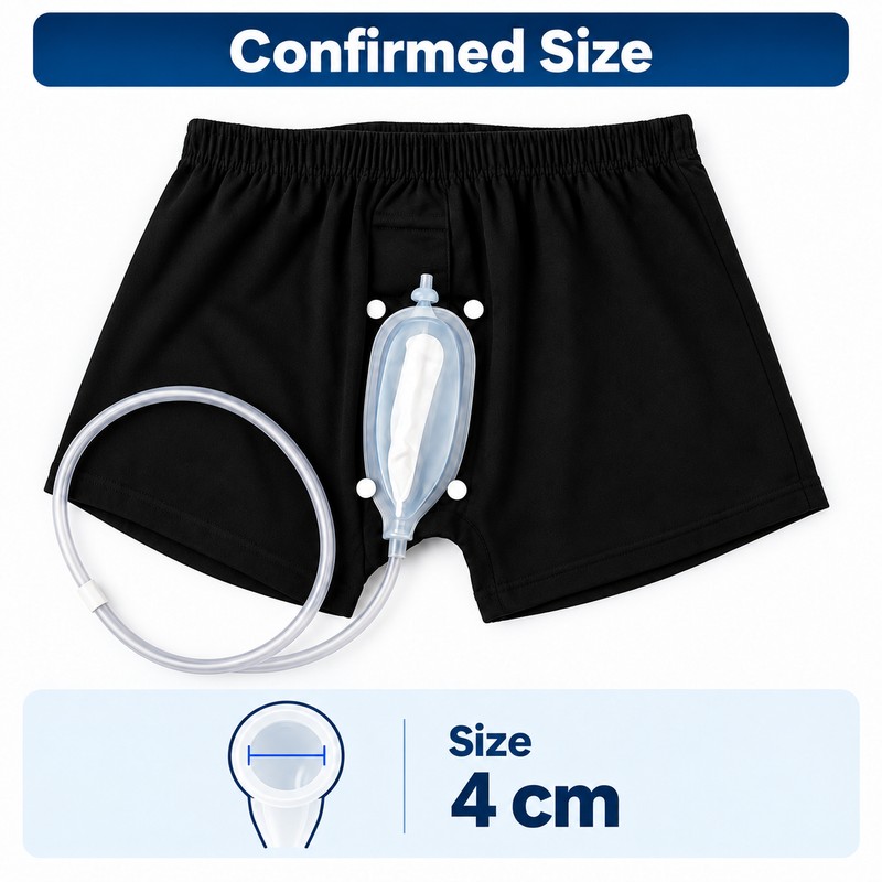 Men's Reusable Urine Collection Kit with External Funnel, Adjustable Underwear