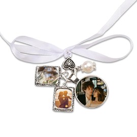 Memorial Wedding Bouquet Charm Mom Dad Picture Frame Wedding Remembrance Charm for Bride Flower Bouquet Charms for Wedding Memory Grandma Grandpa Photo Frame Christmas Ornaments Tree Decorations