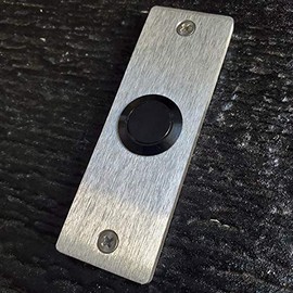 Stainless Steel Narrow Doorbell 1" x 3" with LED Button (Non Lit Black Button)
