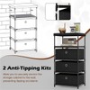 Flulep 3-Drawer Fabric Storage Cabinet - Removable Foldable Drawers, Industrial