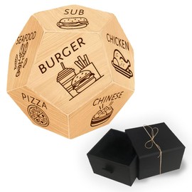 UNICRAFTALE 12 Types of Food 1Set Wood Food Decision Dice Wedding Gifts Funny Food Dice with Jewelry Ring Box for Husband Wife Gifts Anniversary Date Night Gifts