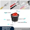Waterproof Round Rocker Switch, Waterproof Toggle Switch, 10 Pack Red