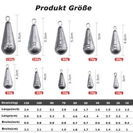 Goture Pear Lead Fishing, Dropshot Lead, Lead Weights, Lead Fishing, Fishing Lead 10g/20g/30g/40g/50g/60g/70g/80g/100g/120g, Fishing Lead Kit, Fishing Sinker, Fishing Drop Shot Rod Lead