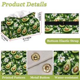 AATACAS Rectangular Tissue Box Cover, Leather Tissue Box Holder, Facial Paper Organizer Dispenser, Modern Home Decoration for Bathroom, Home, Car, Nightstand, Office Desk