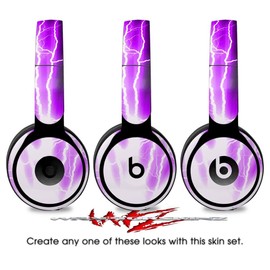 Skin Decal Wrap Works with Original Beats Solo Pro Headphones Lightning Purple Skin Only Beats NOT Included