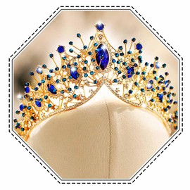 Jovono Rhinestone Crowns and Tiaras Bridal Wedding Crown Bridal Crystal Tiara Baroque Headband for Women, /, No Gemstone