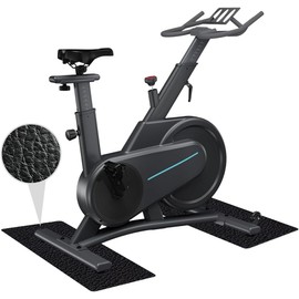 Shockproof Floor Protection Mat for Treadmills, 6 mm Thick Non-Slip Treadmill Mat, 2 Pieces, 28 x 70 cm Underlay Mat for Fitness Equipment, PVC Floor Mat, Under Treadmill, Bicycle Mat, for Sports