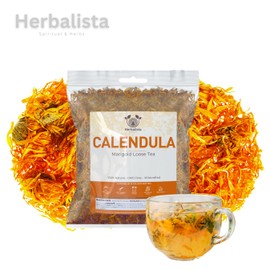 Herbalista - Premium Dried Calendula Flower Petals Tea (4 oz | 114g) | Wild Harvested Marigold for Loose Leaf Teas, Cocktail Infusions, Salves & Culinary Uses | 100% Natural, Edible & Fresh | Flores de Caléndula
