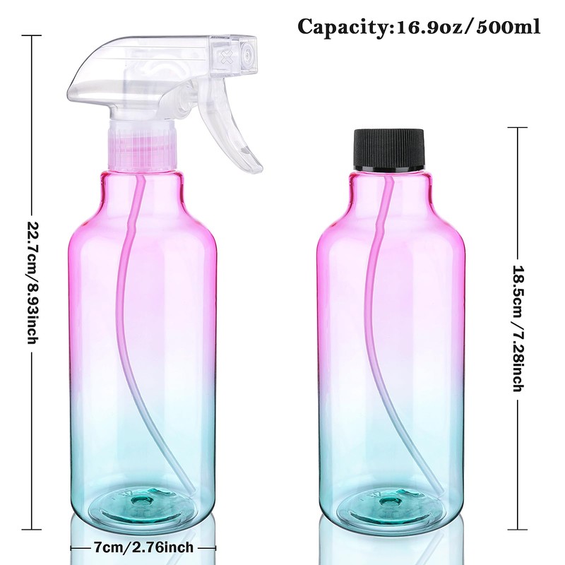 Plastic Spray Bottle 16.9oz Empty Spray Bottles Refillable Container Trigger