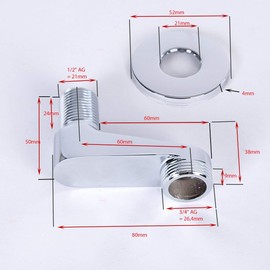 Soytich VR60 S-Connector Offset 60 mm for Wall Fittings Set of 2