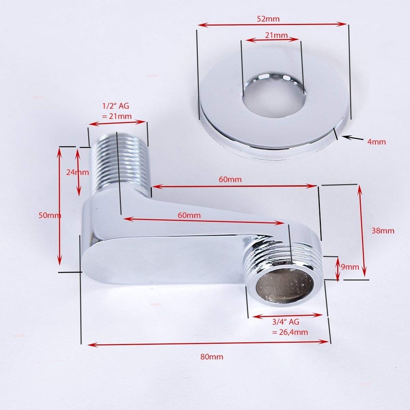 Soytich VR60 S-Connector Offset 60 mm for Wall Fittings Set
