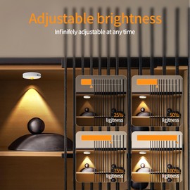 Puck Lights Cordless with Remote Control, 2200mAh Rechargeable Under Counter Lighting,3 Color Temperatures Dimmable Under Cabinet,Closet Light,Tap Light for Hallway (Black, 5PCS)