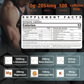 Nextdia L-Glutamine 1000mg Exercise Gummies Promotes Muscle Recovery and Growth,