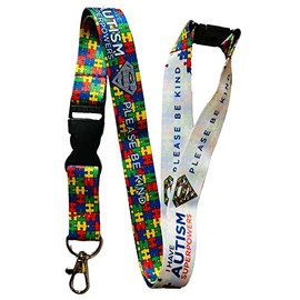 Autism Awareness Lanyard - I HAVE AUTISM SUPER POWERS - Pease Be Kind