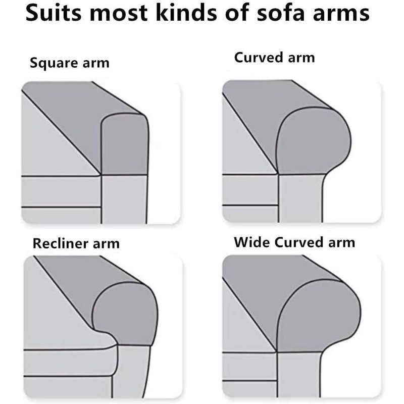 Yogsey Stretch Couch Arm Covers, Breathable Armrest Covers for Sofas