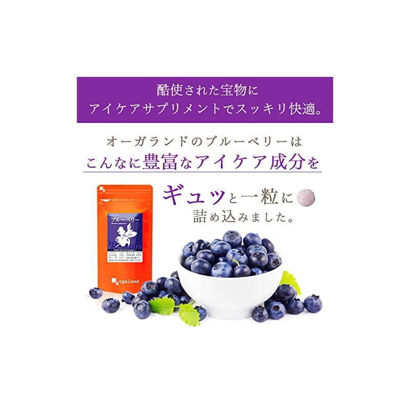 ogaland Blueberry Supplement, 270 Tablets, Approx. 3 Month Supply, Pill