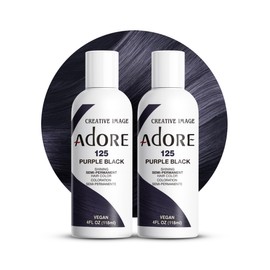 Adore Shining Semi Permanent Hair Colour Purple Black (125), 4 oz