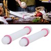 2Pcs Rolling Pin with Thickness Rings, Adjustable Plastic Rolling Pin