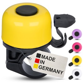 Children's Bicycle Bell - Yellow - Colourful Bicycle Bell Girls, Bicycle Bell Children's Bike, Bell Bicycle Children and Balance Bike - Rings Loud, Easy Assembly