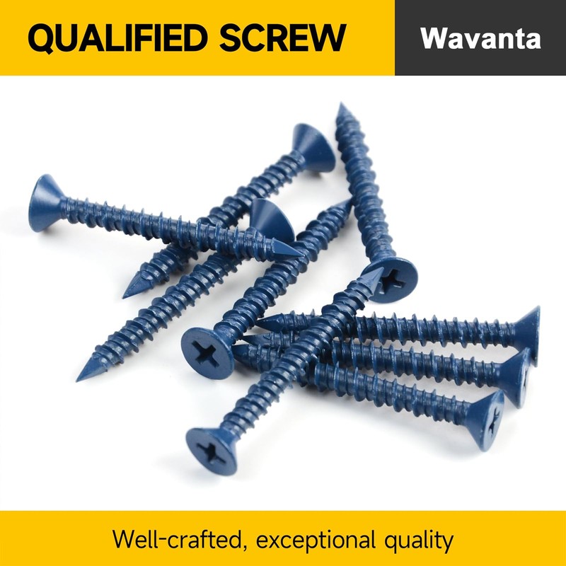Wavanta 30Pcs M5.5 x 83mm Concrete Screws Anchor, Blue Flat