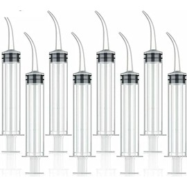 ERAFINE 412 Disposable Utility Syringe, Dental Oral Irrigation Craft Pet Feeding 12cc Curved Tip 12cc 50pcs/Bag
