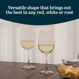 Libbey 7504 Vina Tall Wine Glasses Set, All Purpose Red and White Wine Glasses Set of 12, Professional Grade Glass Wine Glasses for Gatherings, Events