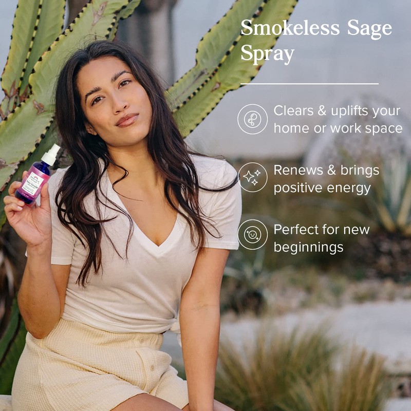 Heritage Store Aura Smudge Smokeless Sage with Juniper, Cleansing &