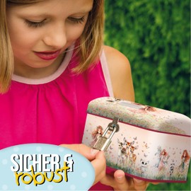 TapirElla Children's Money Box Metal with Lock, Elf Princess, Deer, Butterflies, Money Box Fantasy Elf, Gift Idea for Girls and Boys from Lutz Mauder Verlag, Piggy Bank