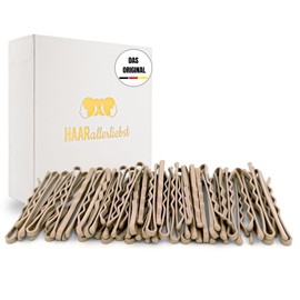 HAARallerliebst® 50 Bobby Pins Beige - 5 cm Hair Clips for Women - Extra Strong & Durable - Sustainable Gift Box - Hair Pins for Hairstyles, Hair Styling Accessories (Beige, Pack of 50)