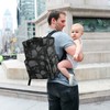 ZENWAWA Diaper Backpack Grey Skulls Pattern Multifunctional Nappy Bag Tote