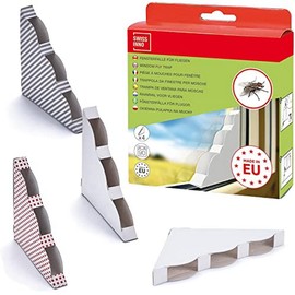 SWISSINNO Window Fly Trap in a decorative design - Hygienic, Non-toxic and Clean. Environmental Friendliy. Children and Pet Safe. Made in EU. 4 x Traps